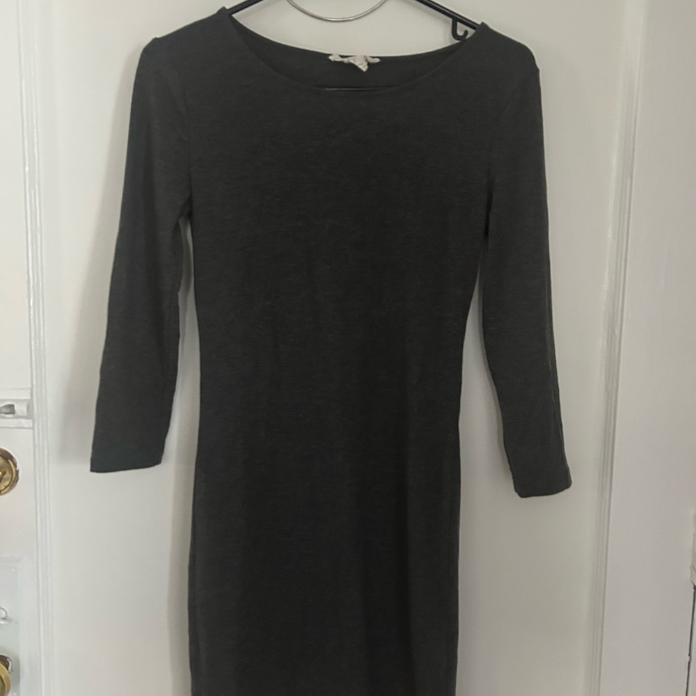 Forever 21 Charcoal 3/4 Long Sleeve Dress